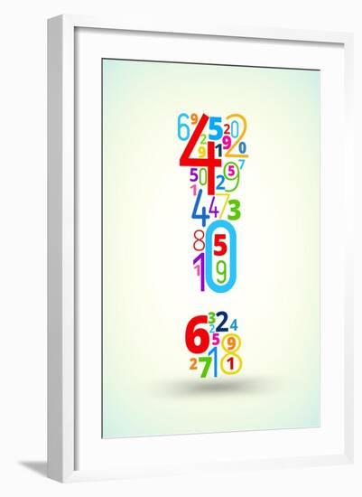 Exclamation Point, from Rainbow Colored Numbers Typography Vector Font-iunewind-Framed Art Print