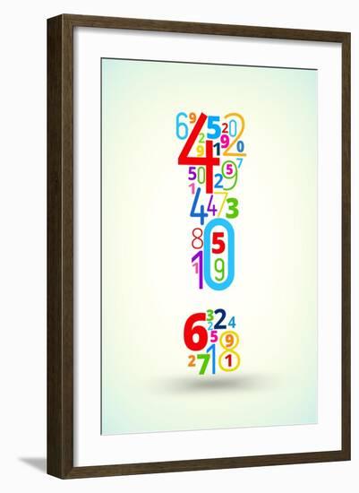 Exclamation Point, from Rainbow Colored Numbers Typography Vector Font-iunewind-Framed Art Print