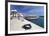 Excursion Boat at the Promenade at the Harbour of Porec, Istra, Croatia, Europe-Markus Lange-Framed Photographic Print