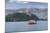 Excursion Boat, Bled Castle, Lake Bled, Gorenjska, Julian Alps, Slovenia, Europe-Markus-Mounted Photographic Print