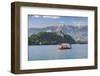 Excursion Boat, Bled Castle, Lake Bled, Gorenjska, Julian Alps, Slovenia, Europe-Markus-Framed Photographic Print