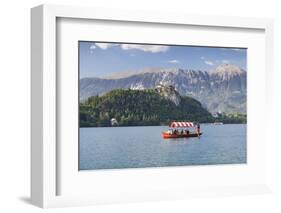 Excursion Boat, Bled Castle, Lake Bled, Gorenjska, Julian Alps, Slovenia, Europe-Markus-Framed Photographic Print