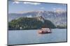 Excursion Boat, Bled Castle, Lake Bled, Gorenjska, Julian Alps, Slovenia, Europe-Markus-Mounted Photographic Print