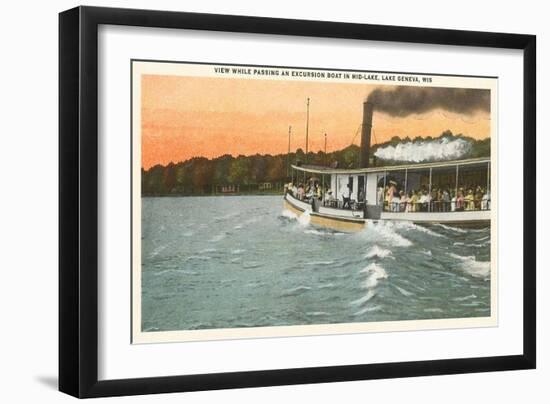 Excursion Boat, Lake Geneva, Wisconsin-null-Framed Art Print