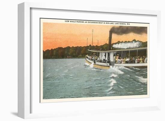 Excursion Boat, Lake Geneva, Wisconsin-null-Framed Art Print