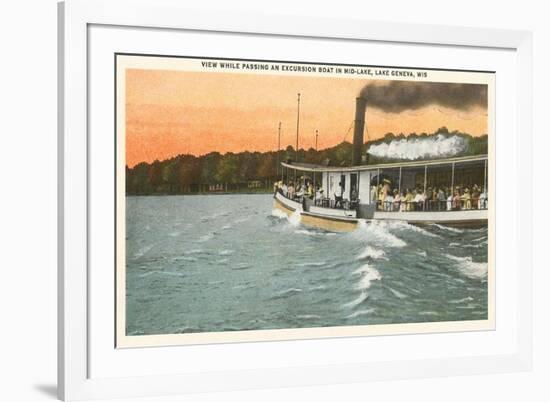 Excursion Boat, Lake Geneva, Wisconsin-null-Framed Premium Giclee Print