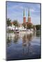 Excursion Boat on the River Trave and Cathedral-Markus Lange-Mounted Photographic Print