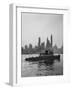 Excursion Party Tugboat with City Skyline in the Background-Lisa Larsen-Framed Premium Photographic Print