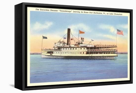 Excursion Steamer on Lake Champlain, Vermont-null-Framed Stretched Canvas