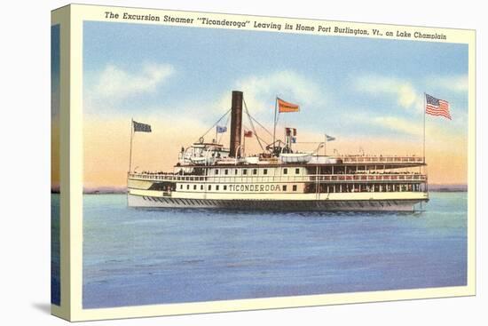 Excursion Steamer on Lake Champlain, Vermont-null-Stretched Canvas