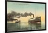 Excursion Steamers on Lake Michigan-null-Framed Art Print