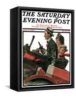 "Excuse My Dust" Saturday Evening Post Cover, July 31,1920-Norman Rockwell-Framed Stretched Canvas