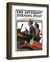 "Excuse My Dust" Saturday Evening Post Cover, July 31,1920-Norman Rockwell-Framed Giclee Print