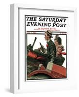 "Excuse My Dust" Saturday Evening Post Cover, July 31,1920-Norman Rockwell-Framed Giclee Print