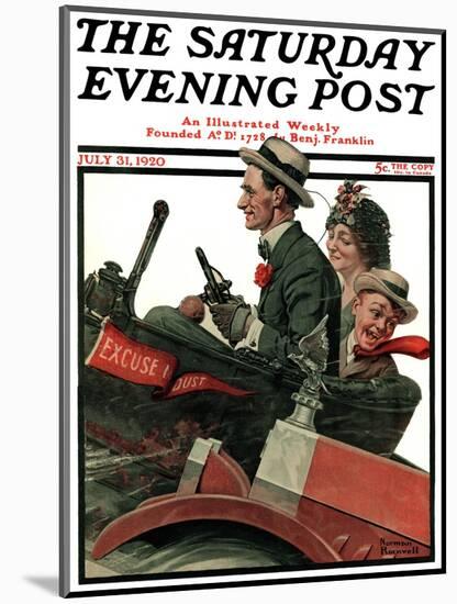 "Excuse My Dust" Saturday Evening Post Cover, July 31,1920-Norman Rockwell-Mounted Giclee Print