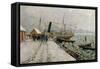 Execellence ved brygga i Fredriksvern-Carl-Edvard Diriks-Framed Stretched Canvas