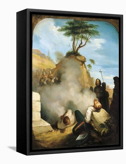 Execution by Firing Squad of the Bandiera Brothers in Cosenza July 25, 1844-Camillo Costa-Framed Stretched Canvas