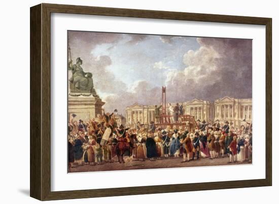 Execution by Guillotine in Paris During the French Revolution, 1790S (1793-180)-Pierre Antoine De Machy-Framed Giclee Print