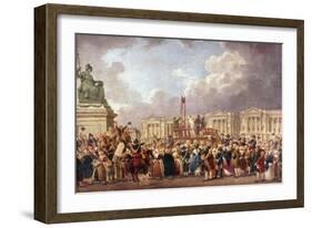 Execution by Guillotine in Paris During the French Revolution, 1790S (1793-180)-Pierre Antoine De Machy-Framed Giclee Print