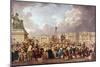 Execution by Guillotine in Paris During the French Revolution, 1790S (1793-180)-Pierre Antoine De Machy-Mounted Giclee Print