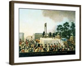 Execution by Guillotine of Louis XVI of France, Paris, 21 January 1793 (1790)-null-Framed Giclee Print