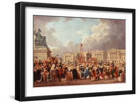 Execution in the Place de la Revolution, Paris, France-Pierre-Antoine Demachy-Framed Giclee Print