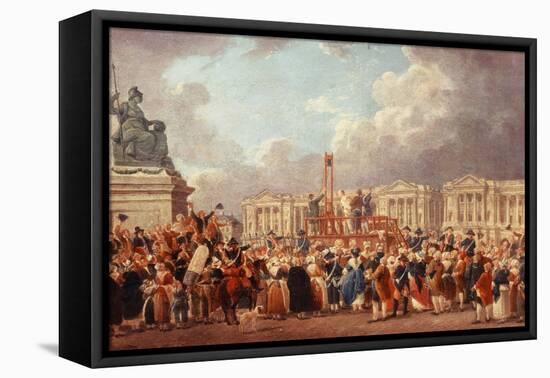 Execution in the Place de la Revolution, Paris, France-Pierre-Antoine Demachy-Framed Stretched Canvas