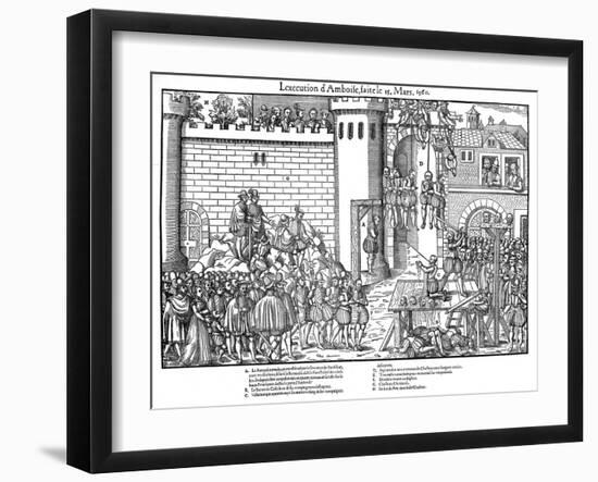 Execution of Conspirators at Amboise, French Religious Wars, March 1560-Jacques Tortorel-Framed Giclee Print