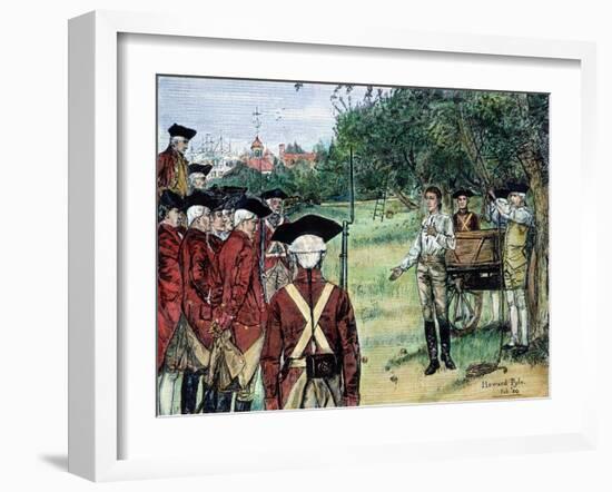 Execution of Nathan Hale by the British in New York on September 22, 1776-Howard Pyle-Framed Giclee Print