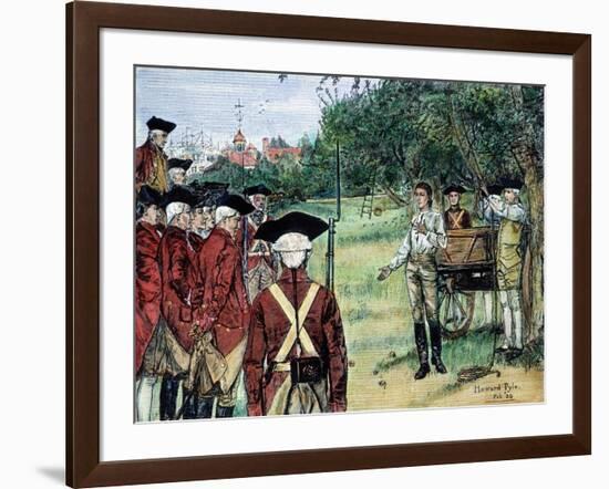 Execution of Nathan Hale by the British in New York on September 22, 1776-Howard Pyle-Framed Giclee Print