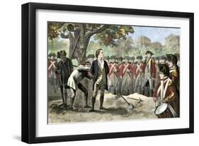 Execution of Patriot Nathan Hale by the British, 1776-null-Framed Giclee Print