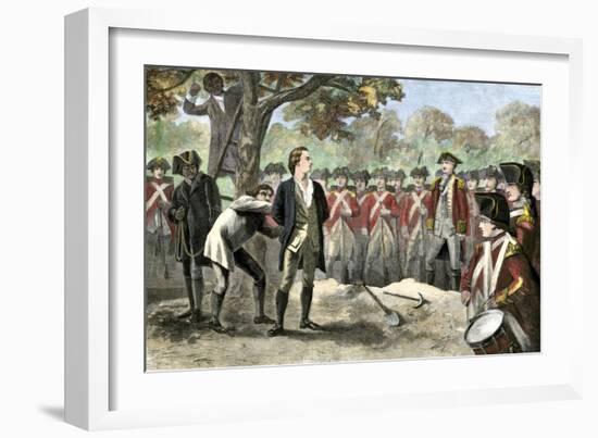 Execution of Patriot Nathan Hale by the British, 1776-null-Framed Giclee Print