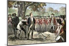 Execution of Patriot Nathan Hale by the British, 1776-null-Mounted Giclee Print