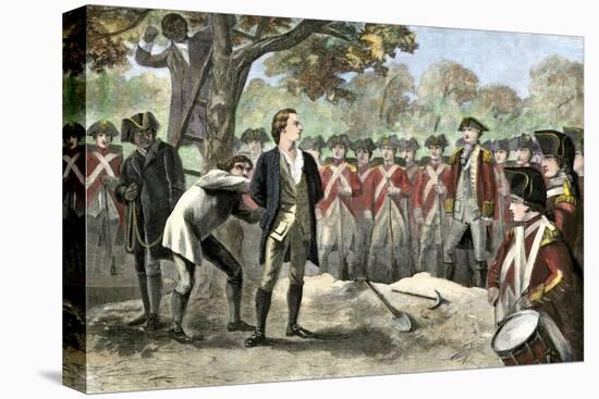 Execution of Patriot Nathan Hale by the British, 1776-null-Stretched Canvas
