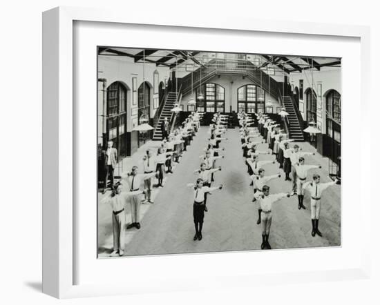 Exercise Drill, Crawford Street School, Camberwell, London, 1906-null-Framed Photographic Print