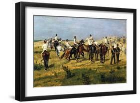 Exercise of Recruits, 1885-1890-Giovanni Fattori-Framed Giclee Print