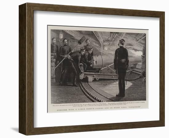 Exercise with a 6-Inch Breech-Loading Gun on Board HMS Conqueror-Charles Joseph Staniland-Framed Giclee Print