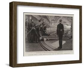 Exercise with a 6-Inch Breech-Loading Gun on Board HMS Conqueror-Charles Joseph Staniland-Framed Giclee Print