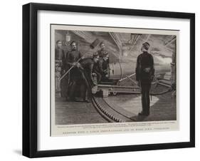 Exercise with a 6-Inch Breech-Loading Gun on Board HMS Conqueror-Charles Joseph Staniland-Framed Giclee Print