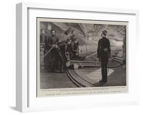 Exercise with a 6-Inch Breech-Loading Gun on Board HMS Conqueror-Charles Joseph Staniland-Framed Giclee Print