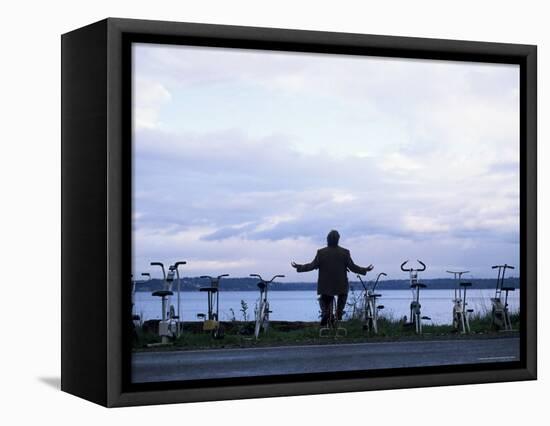 Exercising Beside the Water, Vashon Island, Washington State-Aaron McCoy-Framed Stretched Canvas