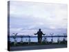 Exercising Beside the Water, Vashon Island, Washington State-Aaron McCoy-Stretched Canvas
