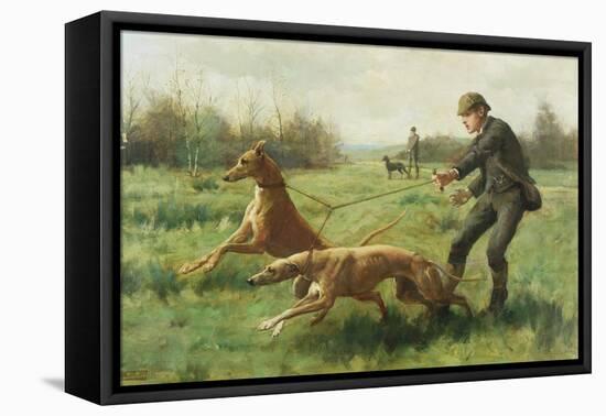 Exercising Greyhounds-George Goodwin Kilburne-Framed Stretched Canvas