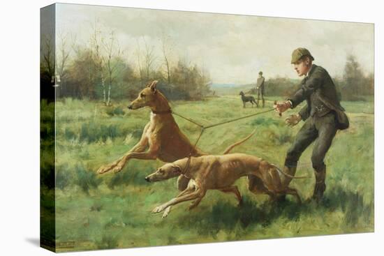 Exercising Greyhounds-George Goodwin Kilburne-Stretched Canvas