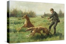 Exercising Greyhounds-George Goodwin Kilburne-Stretched Canvas