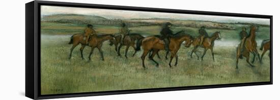 Exercising Racehorses, C1880-Edgar Degas-Framed Stretched Canvas