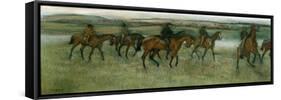 Exercising Racehorses, C1880-Edgar Degas-Framed Stretched Canvas