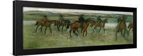 Exercising Racehorses, C1880-Edgar Degas-Framed Giclee Print