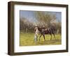Exercising the Horse,-Edward Dawson-Framed Giclee Print