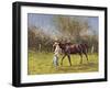 Exercising the Horse,-Edward Dawson-Framed Giclee Print